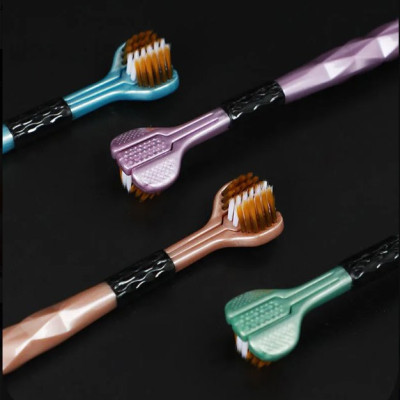 Manual Three-Sided Toothbrush – 3D Triple-Head Brush for Complete Teeth & Gum Care-১পিচ