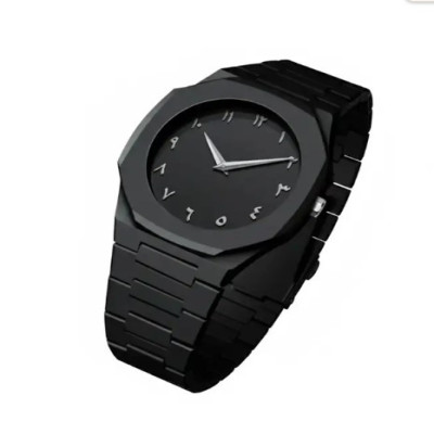 Arabic Numerals Aura Men’s Matte Black Analog Watch-চেইন কাটার ও একপিচ ব্যাটারি ফ্রি - 1118