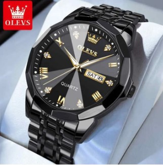 Olevs 9931 Luxury Fashion Stainless Steel Unique Design Diamond Cutting Glass Wrist-Watche For Men