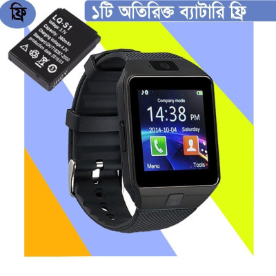 DZ09 Smart Watch Sim  & Memory Card Slot Camera Smartwatch Black Color