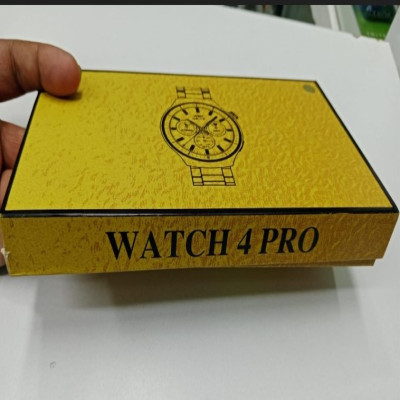 Watch 4 Pro Gold Stell Body Bluetooth Calling Watch