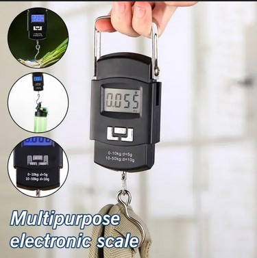 Mini Digital Electronic Portable Travel Luggage Multipurpose Hanging Pocket Weight Scale Machine Digital 50kg Machine - Blac